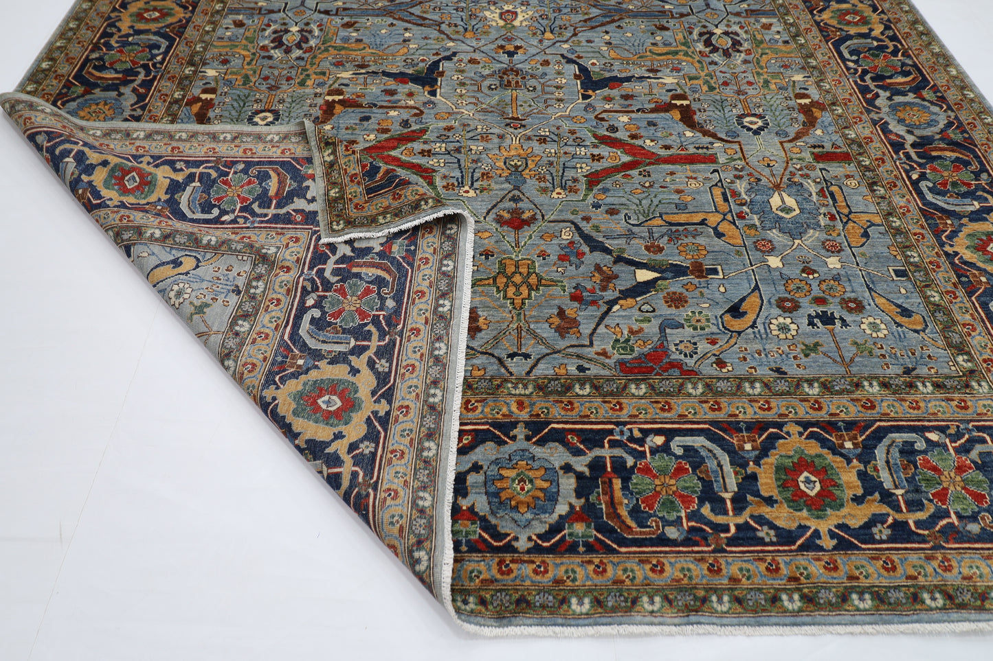 300 x 405 cm | Oriental Blueish Gray Area Rug Afghan Hand Knotted veg Dye Wool Carpet