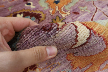 240 x 295 cm | Suzani Pink Floral Afghan Veg Dye Wool carpet