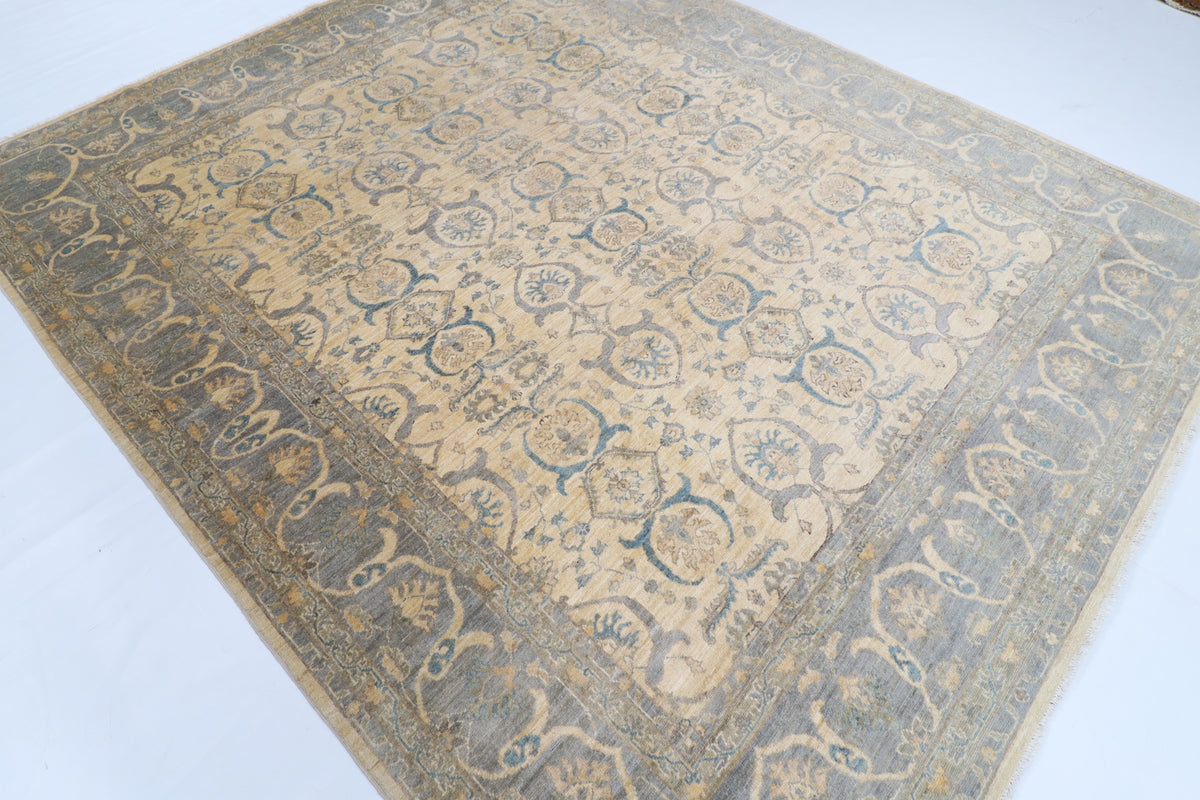 246 x 295 cm | Beige Afghan Veg Dye Wool carpet