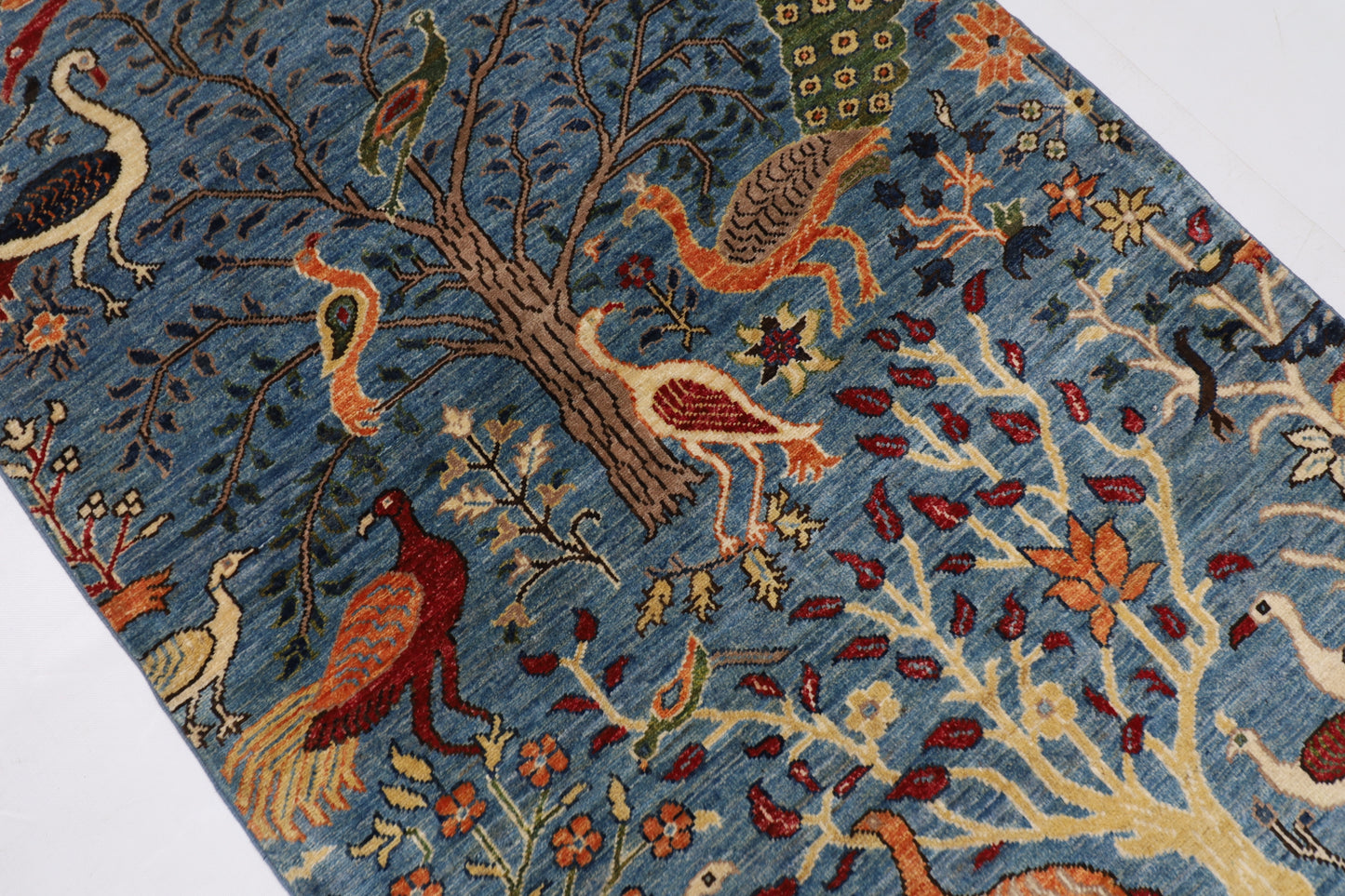 102 x 152 cm | Tribal Birds Area Rug Afghan Hand Knotted veg Dye Wool carpet