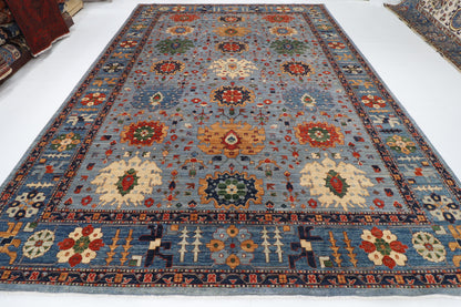 312 x 425 cm | Bluish Grey Afghan Veg Dye Wool carpet