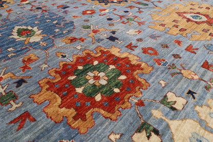 312 x 425 cm | Bluish Grey Afghan Veg Dye Wool carpet