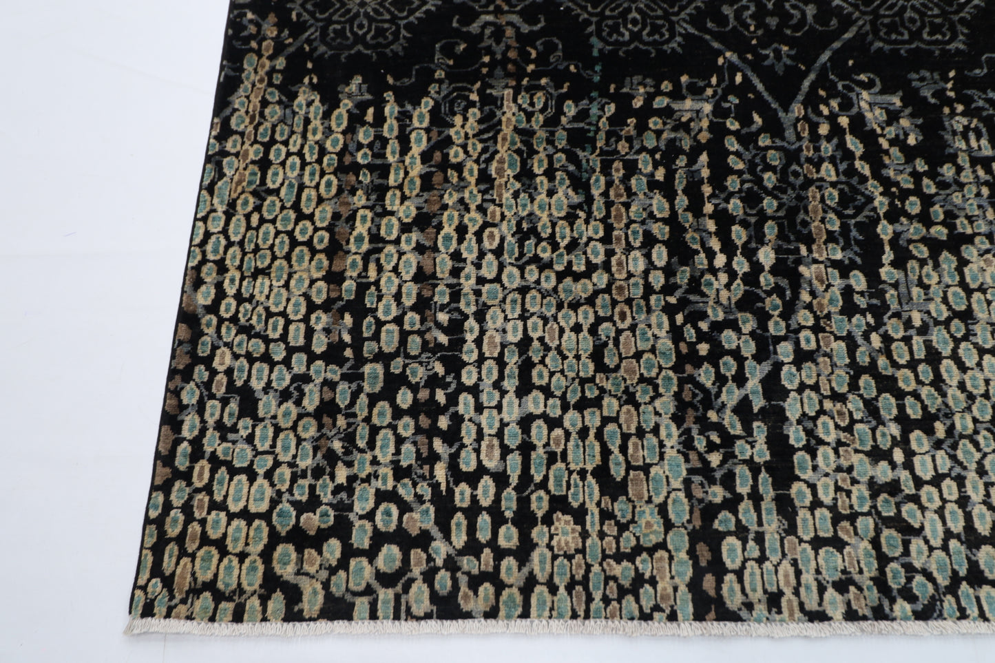 182 x 268 cm | Oriental Gabbeh Black Area Rug Afghan Hand Knotted veg Dye Wool Carpet