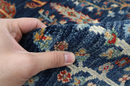 96 x 149 cm | Tree of life Blue Area Rug Afghan Hand Knotted veg Dye Wool carpet