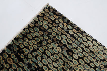 182 x 268 cm | Oriental Gabbeh Black Area Rug Afghan Hand Knotted veg Dye Wool Carpet