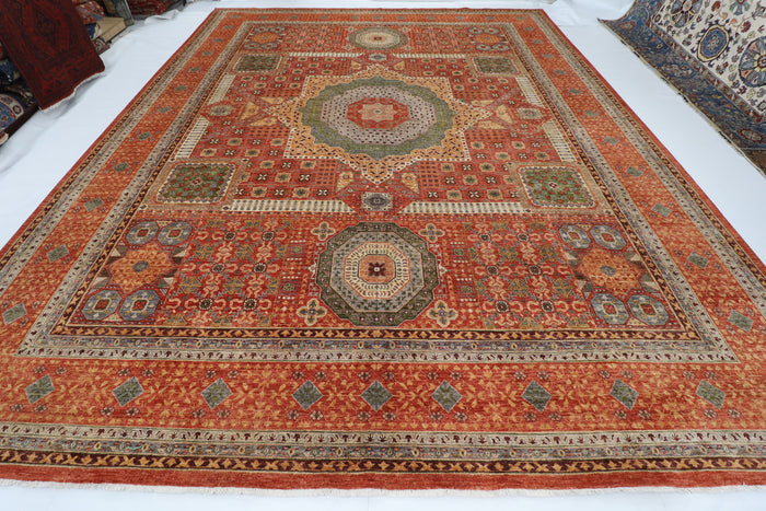 376 x 456 cm | Mamluk Afghan Veg Dye Wool carpet