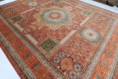 376 x 456 cm | Mamluk Afghan Veg Dye Wool carpet