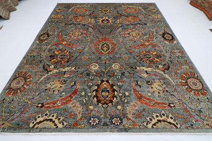 245 x 297 cm | Oriental Bidjar gray Area Rug Afghan Hand Knotted veg Dye Wool Carpet