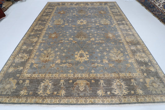 278 x 363 cm | Blueish Grey Afghan Veg Dye Wool carpet
