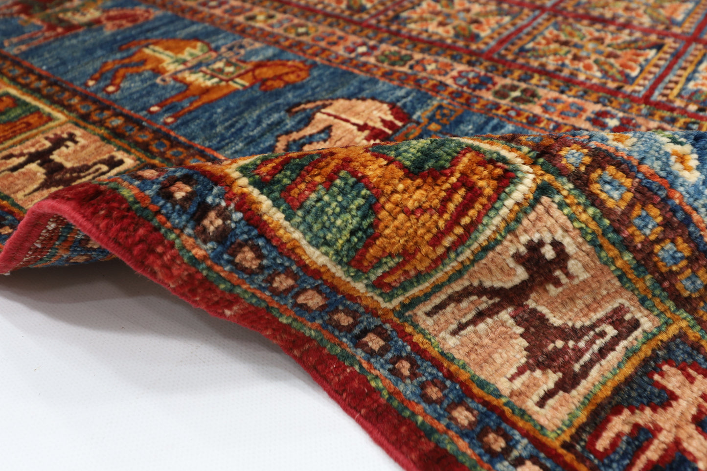 100 x 153 cm | Animal Tribal Area Rug Afghan Hand Knotted veg Dye Wool carpet