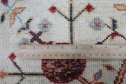 155 x 205 cm | Oriental Tree of life Beige Area Rug Afghan Hand Knotted Veg Dye Wool Carpet