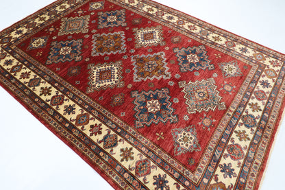 200 x 284 cm | Kazak Red Handmade Afghan Area Rug Hand Knotted Carpet Living Room Rug