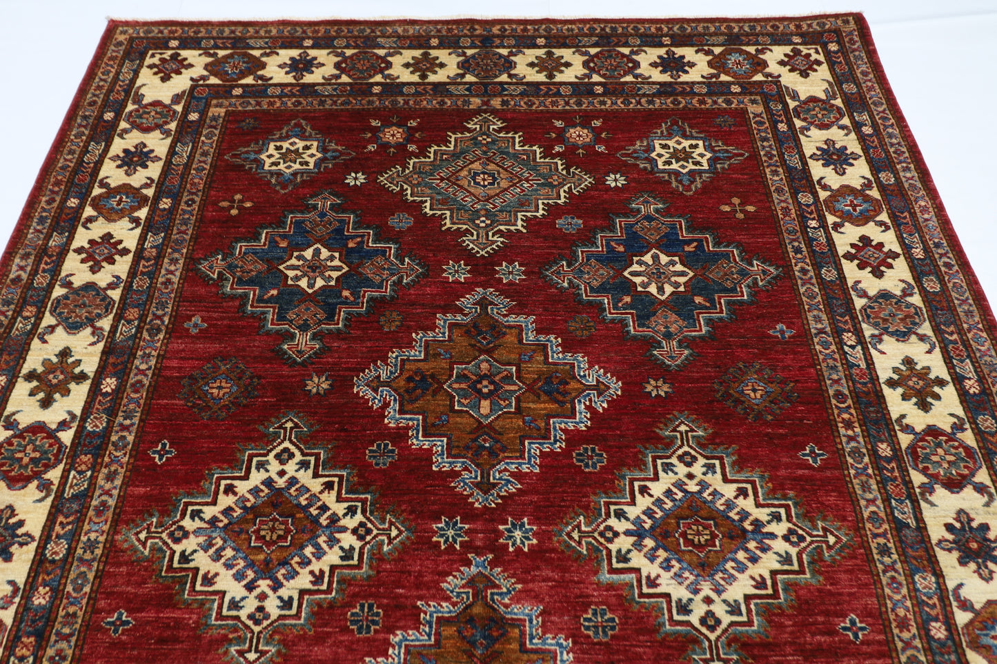 200 x 284 cm | Kazak Red Handmade Afghan Area Rug Hand Knotted Carpet Living Room Rug