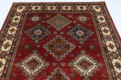 200 x 284 cm | Kazak Red Handmade Afghan Area Rug Hand Knotted Carpet Living Room Rug