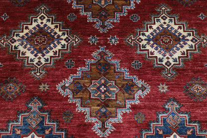 200 x 284 cm | Kazak Red Handmade Afghan Area Rug Hand Knotted Carpet Living Room Rug