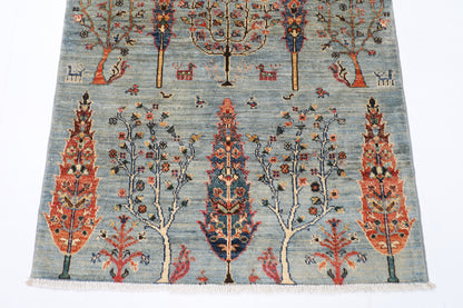 100 x 145 cm | Tree of life Area Rug Afghan Hand Knotted veg Dye Wool carpet