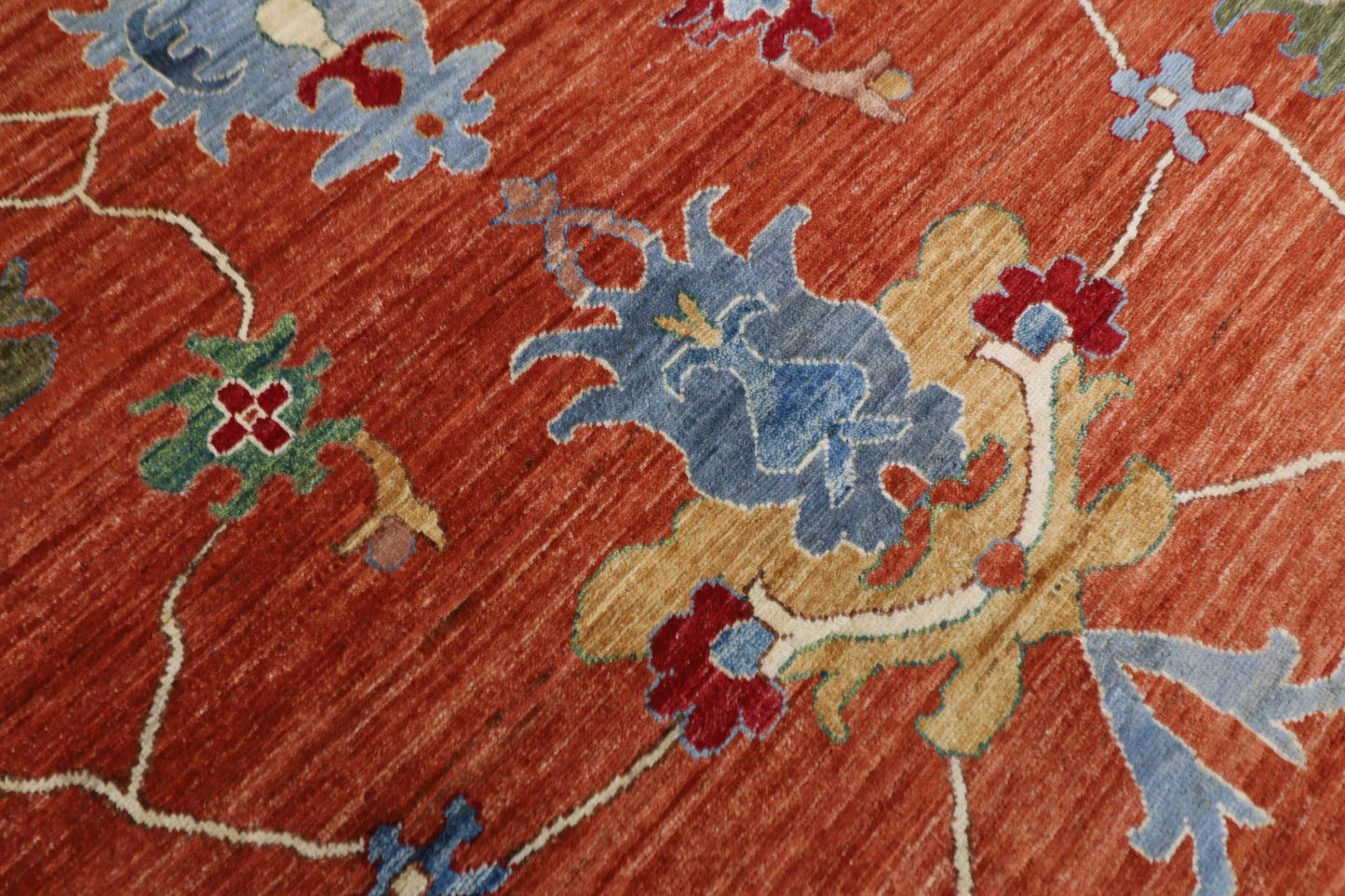 276 x 357 cm | Orange Oushak Handmade Afghan Area Rug Hand Knotted Carpet Living Room Rug