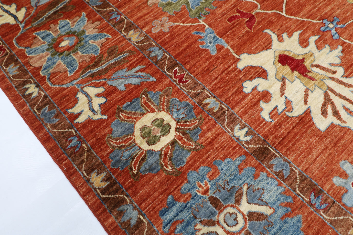 276 x 357 cm | Orange Oushak Handmade Afghan Area Rug Hand Knotted Carpet Living Room Rug