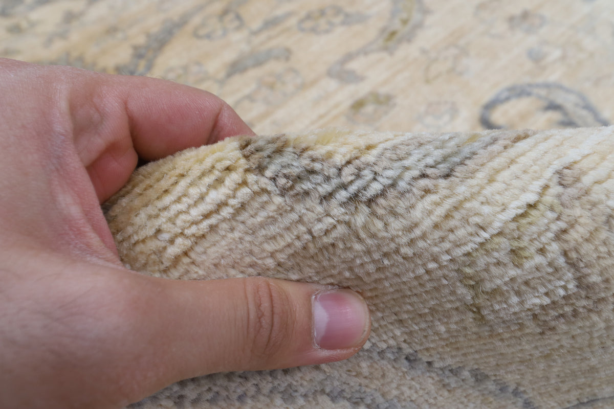 246 x 306 cm | Beige Afghan Veg Dye Wool carpet