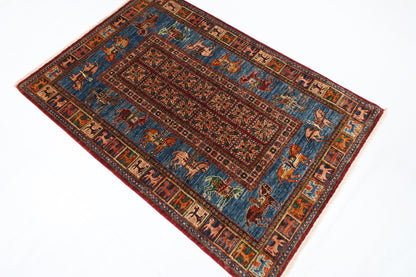103 x 152 cm | Tribal Animal Area Rug Afghan Hand Knotted veg Dye Wool carpet