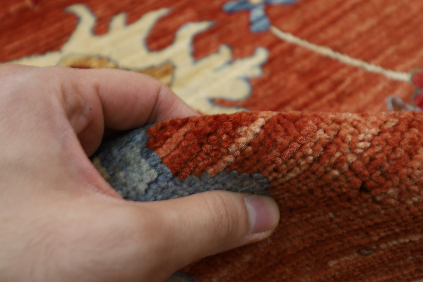276 x 357 cm | Orange Oushak Handmade Afghan Area Rug Hand Knotted Carpet Living Room Rug