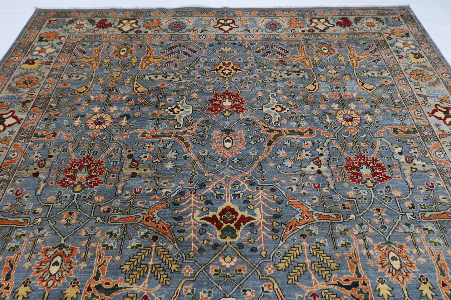 274 x 360 cm | Bidjar Gray Handmade Afghan Area Rug Hand Knotted Carpet Living Room Rug