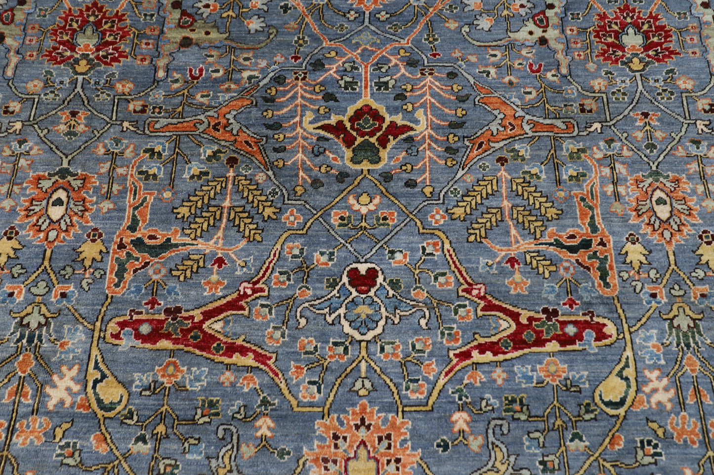 274 x 360 cm | Bidjar Gray Handmade Afghan Area Rug Hand Knotted Carpet Living Room Rug