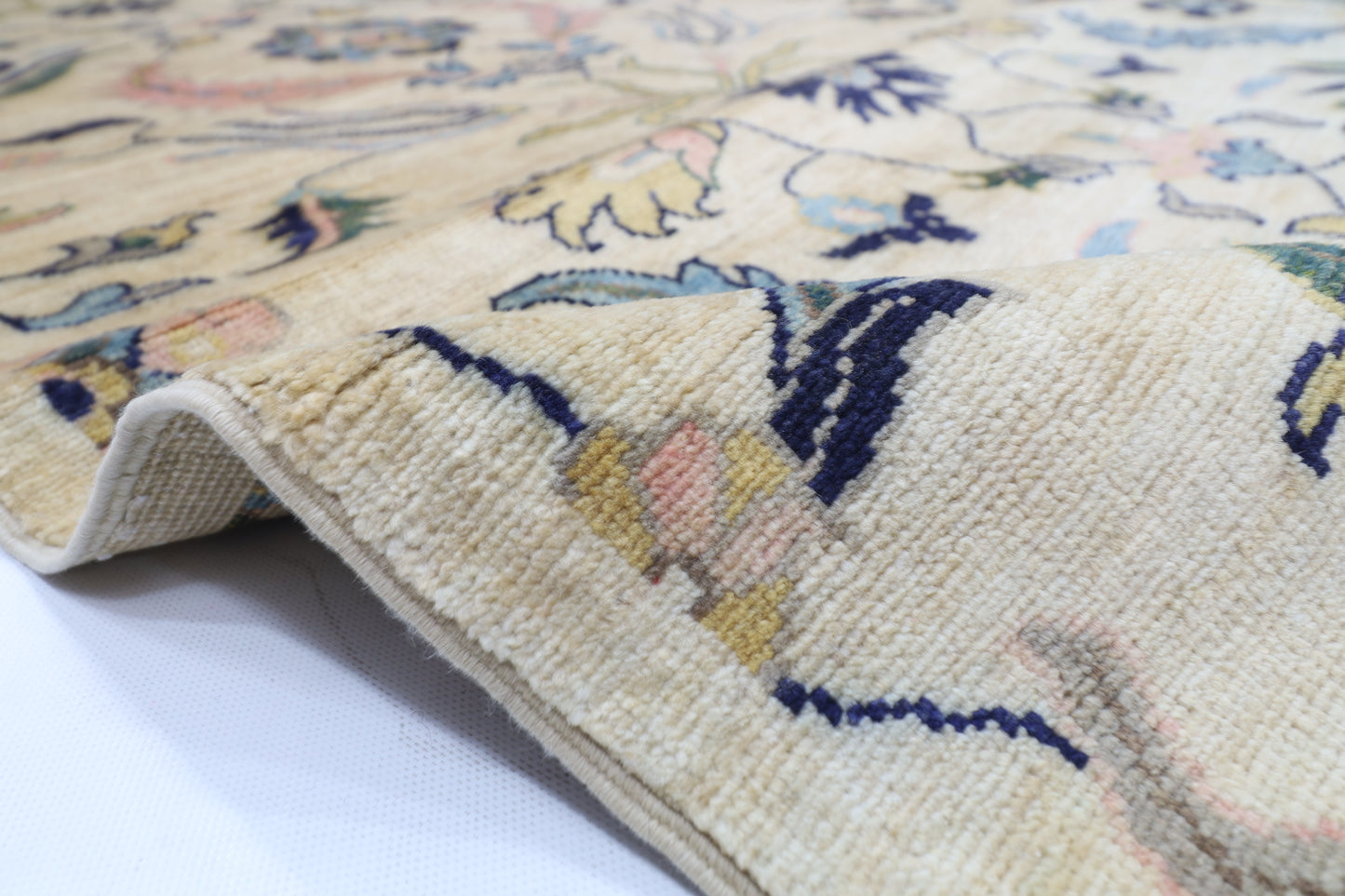 202 x 298 cm | Oriental beige Area Rug Afghan Hand Knotted Veg Dye Wool carpet