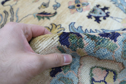 202 x 298 cm | Oriental beige Area Rug Afghan Hand Knotted Veg Dye Wool carpet