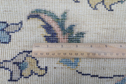 202 x 298 cm | Oriental beige Area Rug Afghan Hand Knotted Veg Dye Wool carpet