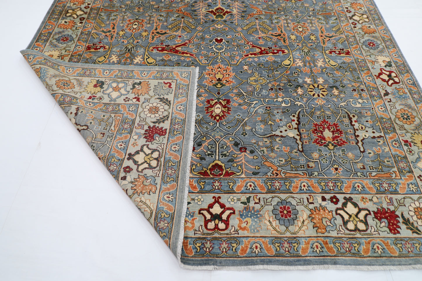 274 x 360 cm | Bidjar Gray Handmade Afghan Area Rug Hand Knotted Carpet Living Room Rug