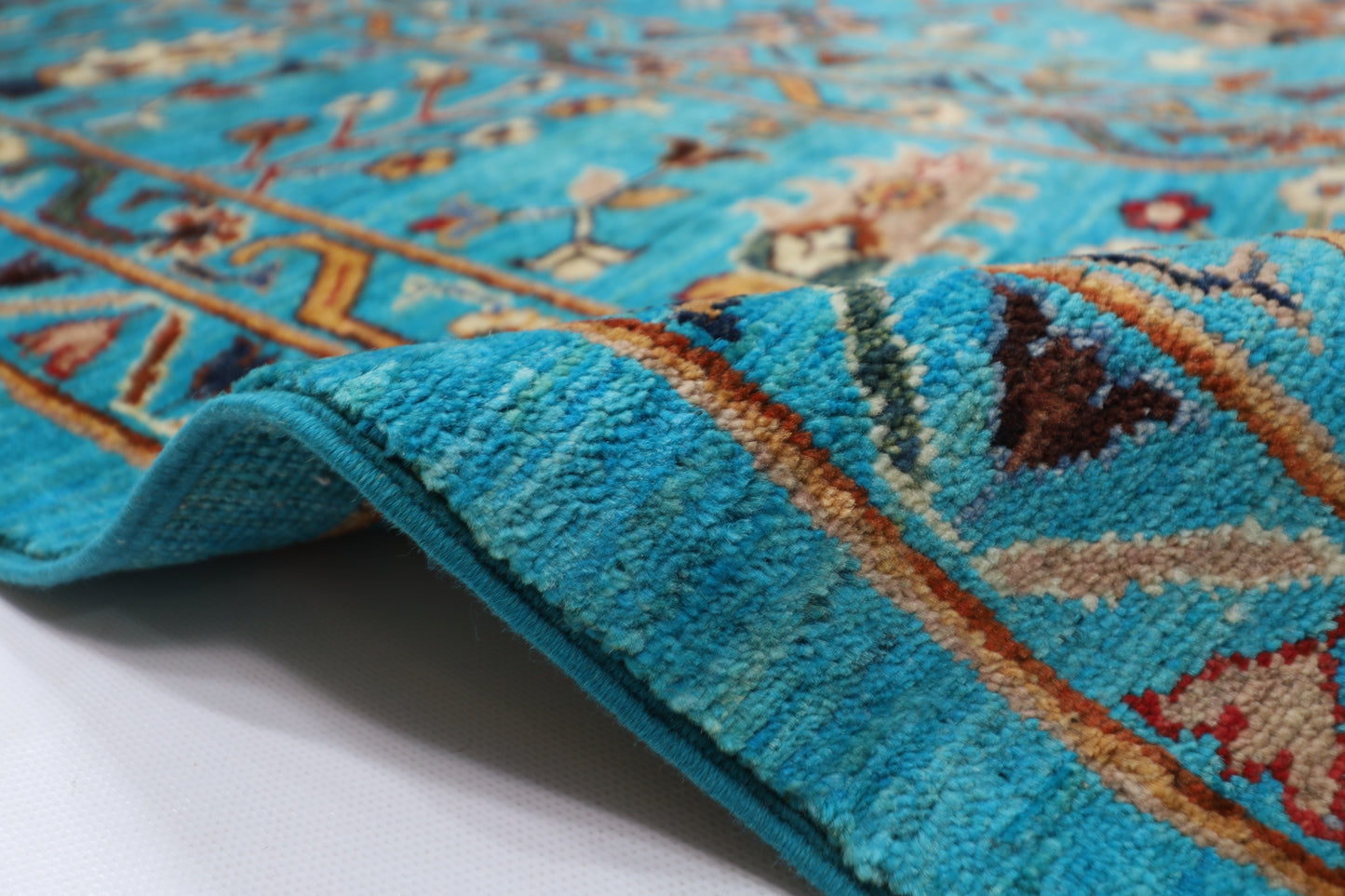 305 x 413 cm | Turquoise Sultani Handmade Afghan Area Rug Hand Knotted Carpet Living Room Rug