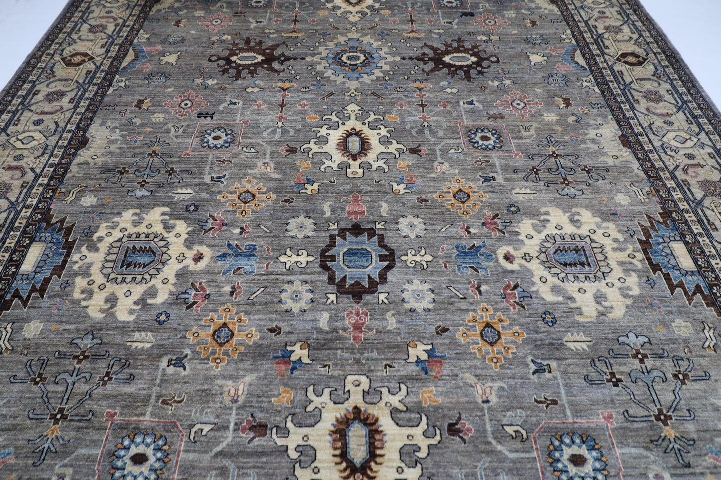 305 x 423 cm | Tribal Oriental gray Large Area Rug Afghan Hand Knotted veg Dye Wool Carpet
