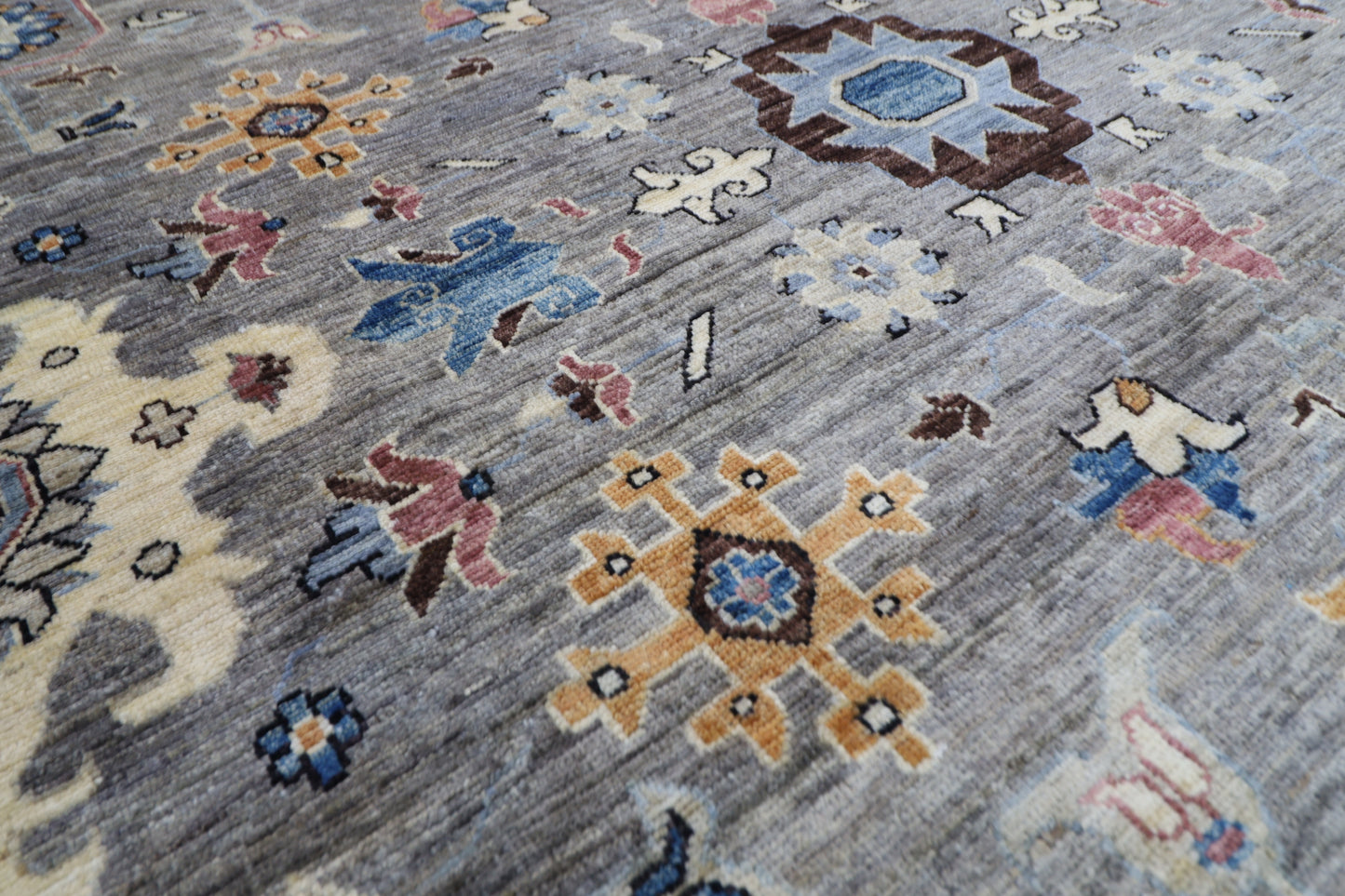 305 x 423 cm | Tribal Oriental gray Large Area Rug Afghan Hand Knotted veg Dye Wool Carpet