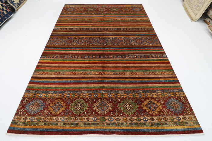 203 x 293 cm | Oriental Khorjun Area Rug Afghan Hand Knotted Veg Dye Wool carpet
