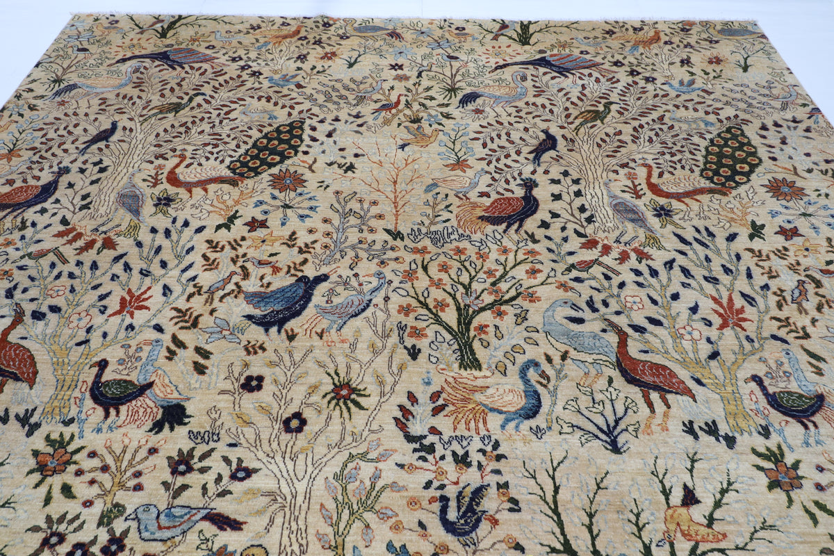 300 x 398 cm | Birds Afghan Veg Dye Wool carpet