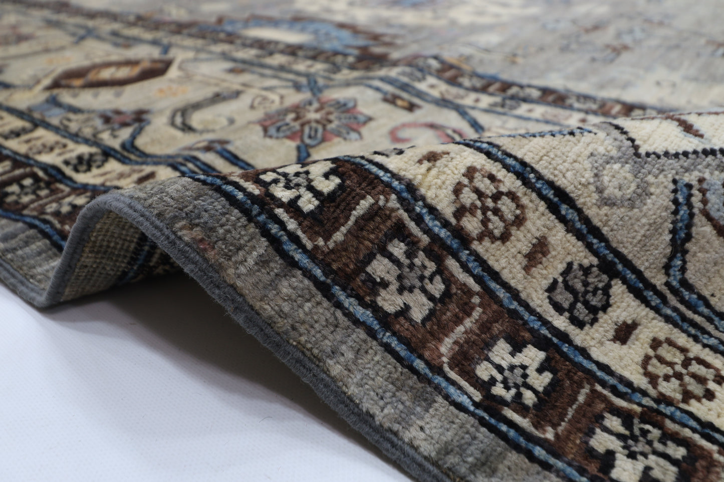 305 x 423 cm | Tribal Oriental gray Large Area Rug Afghan Hand Knotted veg Dye Wool Carpet