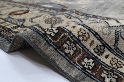 305 x 423 cm | Tribal Oriental gray Large Area Rug Afghan Hand Knotted veg Dye Wool Carpet