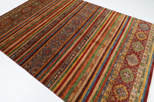 203 x 293 cm | Oriental Khorjun Area Rug Afghan Hand Knotted Veg Dye Wool carpet