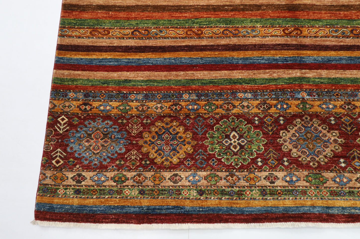 203 x 293 cm | Oriental Khorjun Area Rug Afghan Hand Knotted Veg Dye Wool carpet
