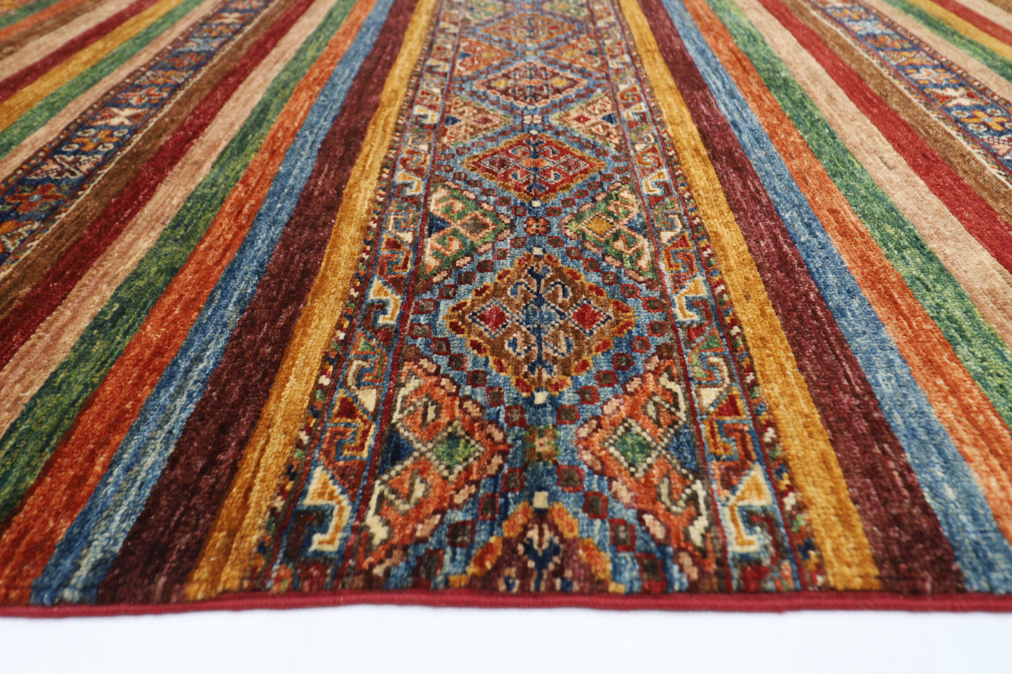 203 x 293 cm | Oriental Khorjun Area Rug Afghan Hand Knotted Veg Dye Wool carpet