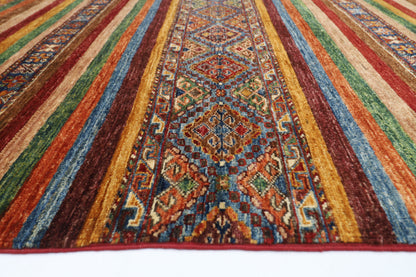 203 x 293 cm | Oriental Khorjun Area Rug Afghan Hand Knotted Veg Dye Wool carpet