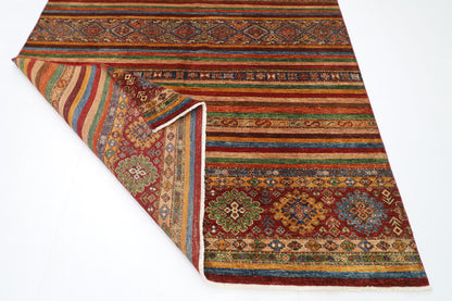203 x 293 cm | Oriental Khorjun Area Rug Afghan Hand Knotted Veg Dye Wool carpet