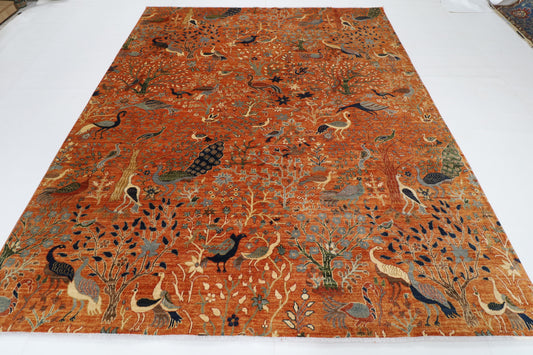 249 x 296 cm | Birds Afghan Veg Dye Wool carpet
