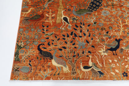 249 x 296 cm | Birds Afghan Veg Dye Wool carpet