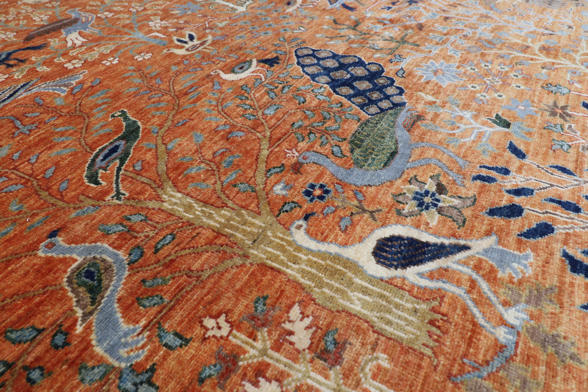 249 x 296 cm | Birds Afghan Veg Dye Wool carpet