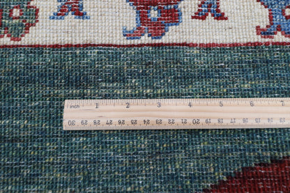 103 x 148 cm | Tribal Lion Green Area Rug Afghan Hand Knotted veg Dye Wool carpet