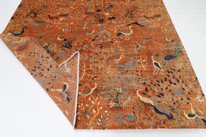 249 x 296 cm | Birds Afghan Veg Dye Wool carpet