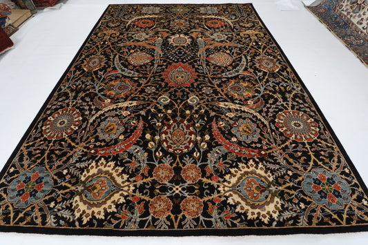 277 x 369 cm | Black Sickle Leaf Afghan Veg Dye Wool carpet
