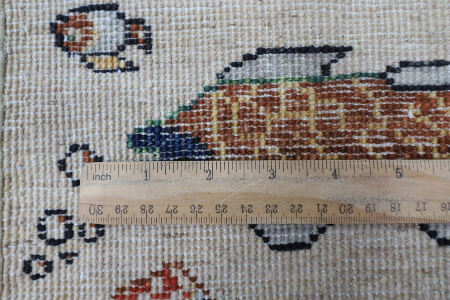 198 x 297 cm | Oriental Fish beige Area Rug Afghan Hand Knotted Veg Dye Wool carpet